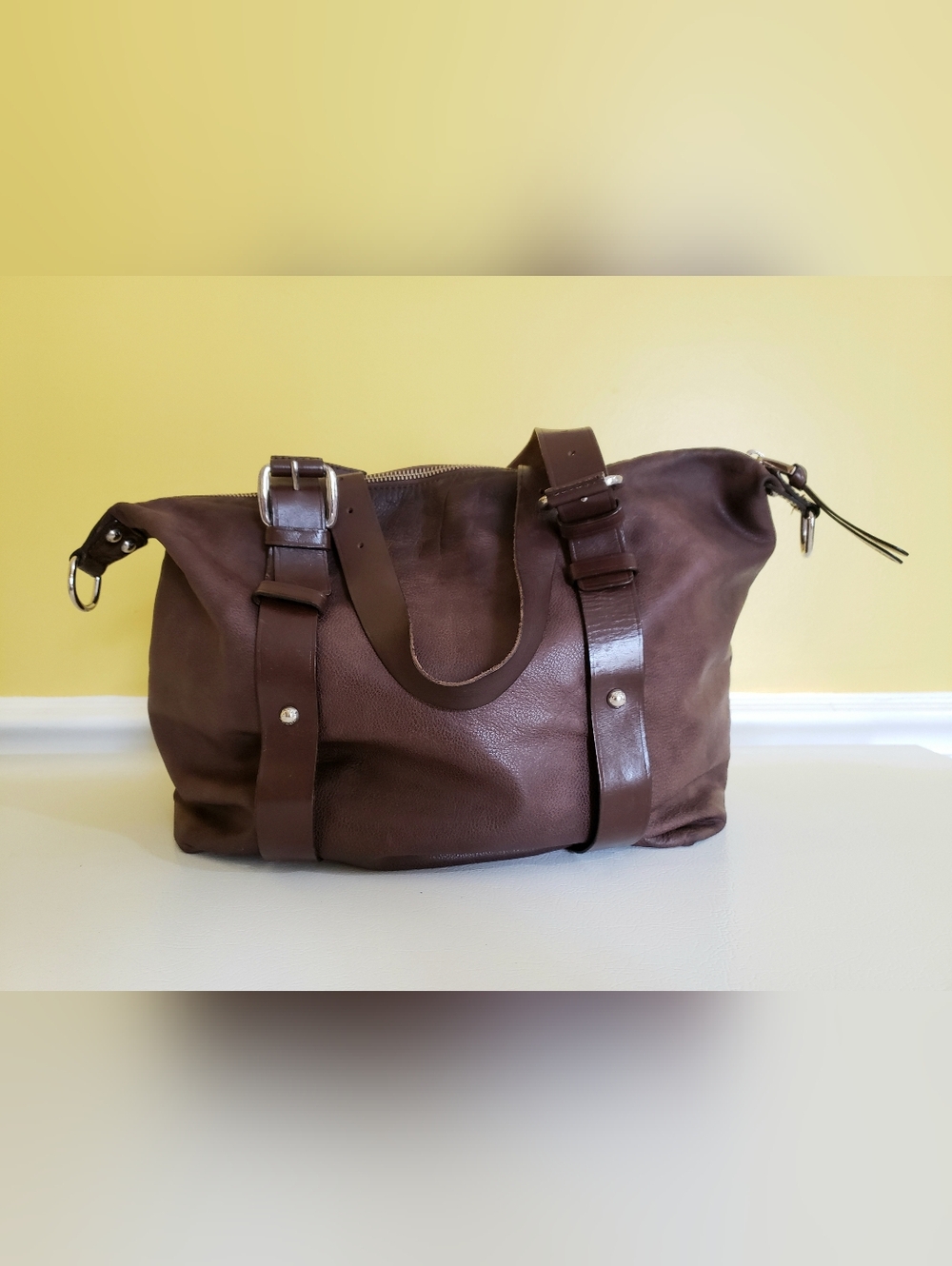 Vtg. TOSCA BLU Women's Bovine Leather Shoulder Bag Purse (Brown) {Made In Italy}